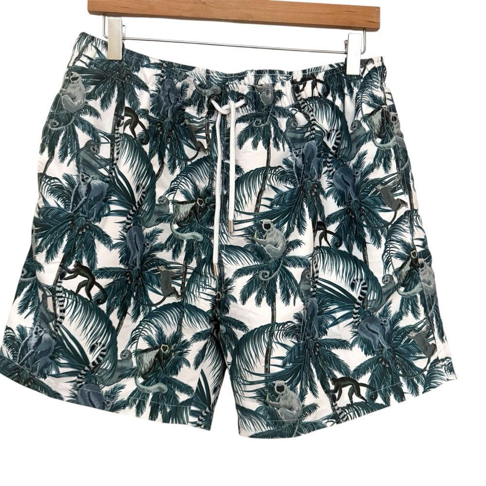 Tropical Print Men's Swim Shorts, New